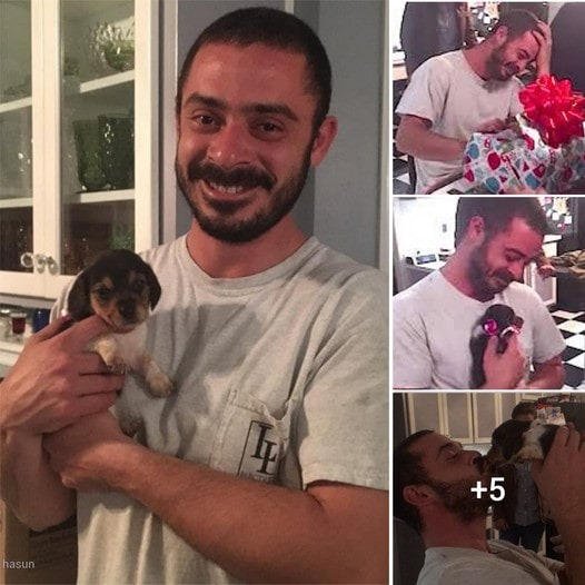 Marine Veteran Overwhelmed with Joy by Christmas Puppy Surprise