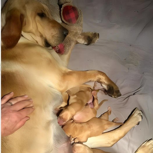 Pregnant Dog Abandoned and Tied Up Outside Shelter with Only Her Beloved Teddy Bear